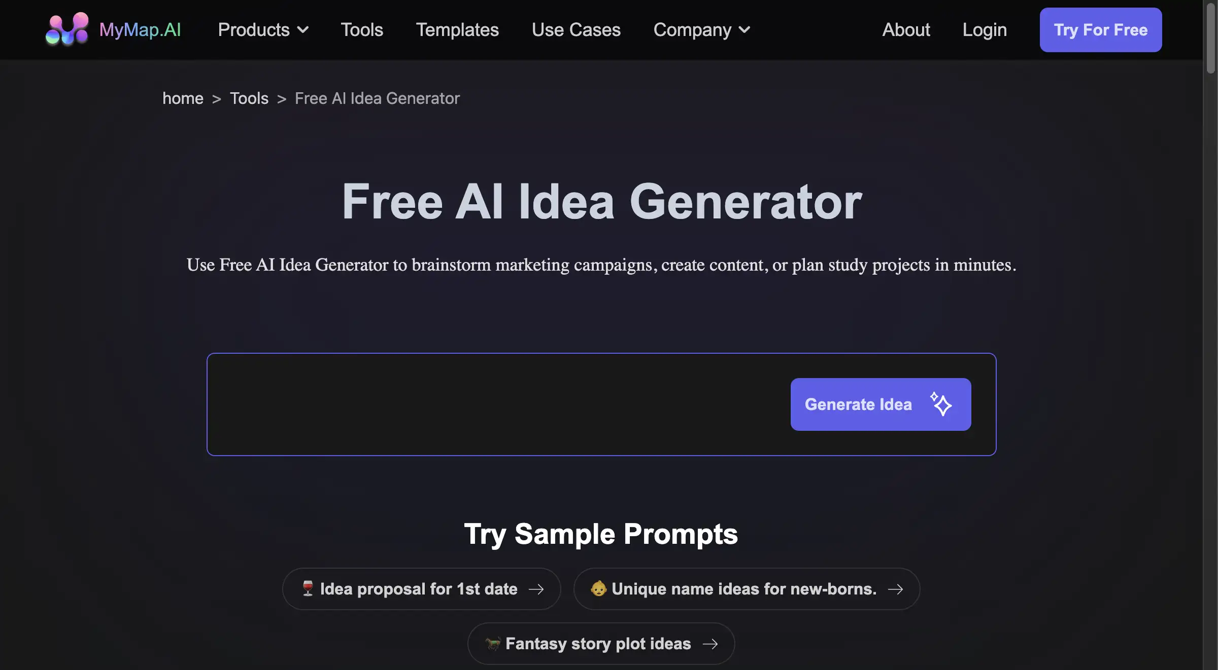 MyMap.AI Ideengenerator